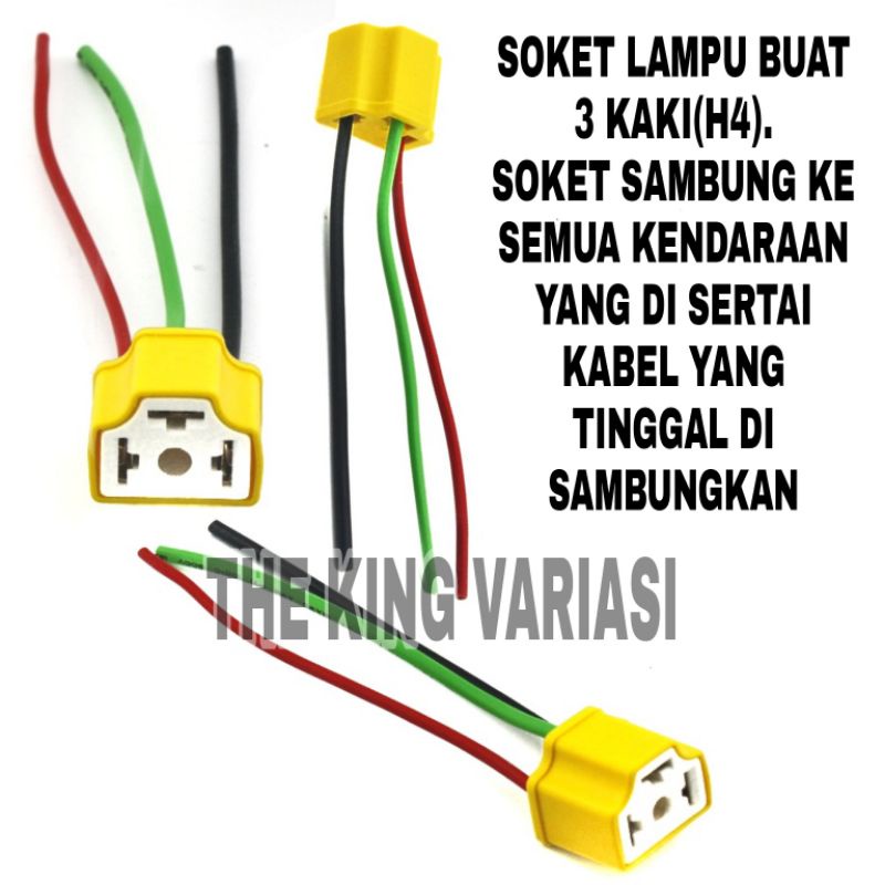 SOKET LAMPU MOTOR/SOKET H4/SOKET MOTOR H4/SOCKET LAMPU/SOKET KERAMIK/SOKET BOHLAM/SOKET HEADLAMP-2