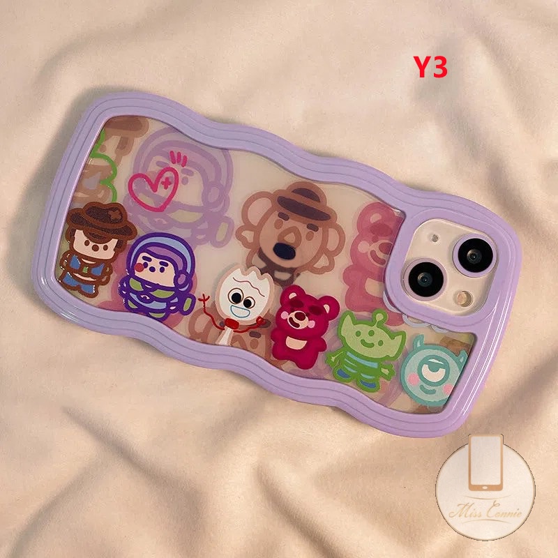 Casing Kartun Lucu Untuk Redmi Note10 9 Note8 Note 11 Pro+Redmi 12C 9 10C 9A 10A 10 9C NFC 9T Note 10s 11s 10 Pro Max Plus Hewan Disney Lembut TPU Wavy Edge Colorful Frame Case