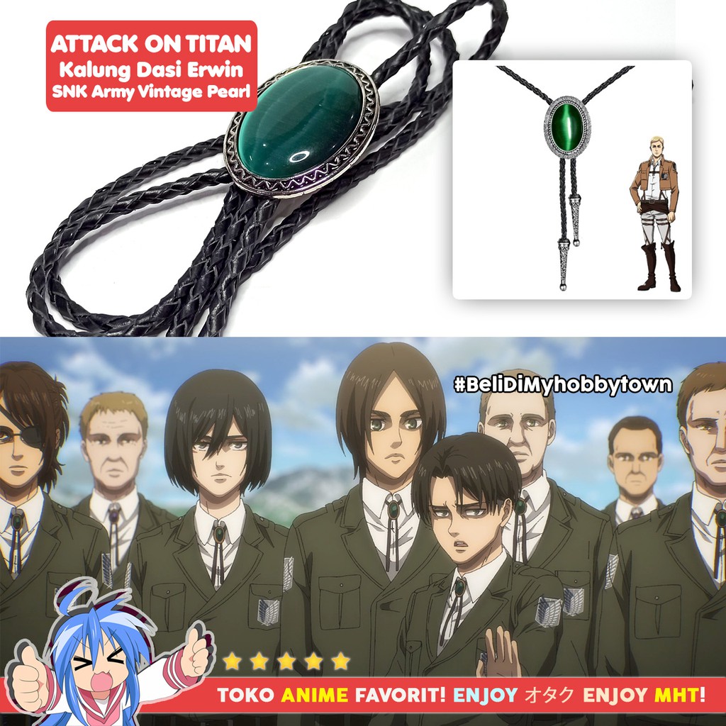 Kalung Dasi Anime AOT SNK Attack On Titan Survey Corps Scouting Legion Erwin Levi Eren Army Bungou Stray Dogs Osamu Dazai