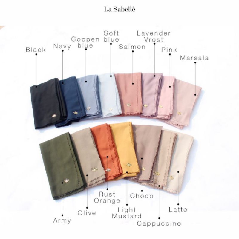 Hijab Lasabelle AIRA VOAL Hijab Segiempat Polos La Sabelle