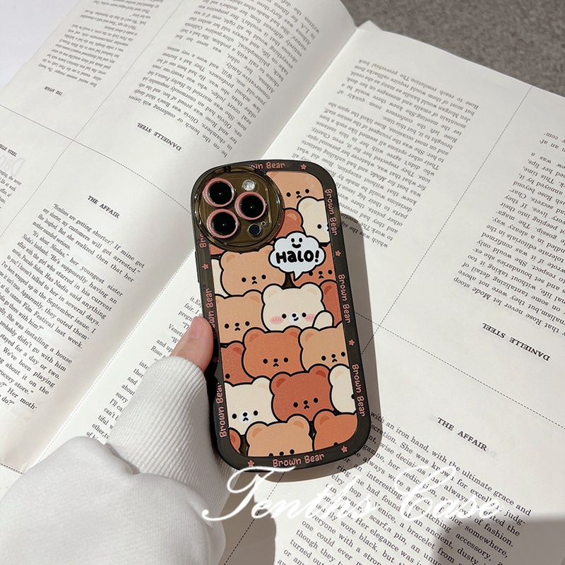 Redmi Note12 A1 A1+10C 10A 10 9A 9C 9 9T Note 11s 10s 9s 11 10 9 8 ProPoco X3 NFC X3Pro X3 Mi11 10 12T 11T 11Lite Poco M3 Full Layar Cute Bear Phone Case Soft Clear Sarung