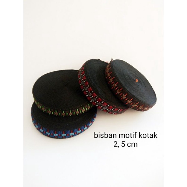 bisban  webbing motif kotak uk 2, 5 cm