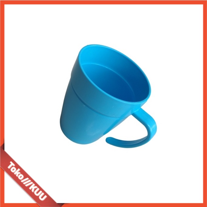 Gelas Gagang Plastik VANILA Cangkir Mug Gelas Plastik Kecil Warna Warni