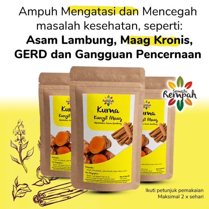 

⚡ Pereda Maag Gerd Lambung Herbal Alami | semesta rempah | kunyit bubuk