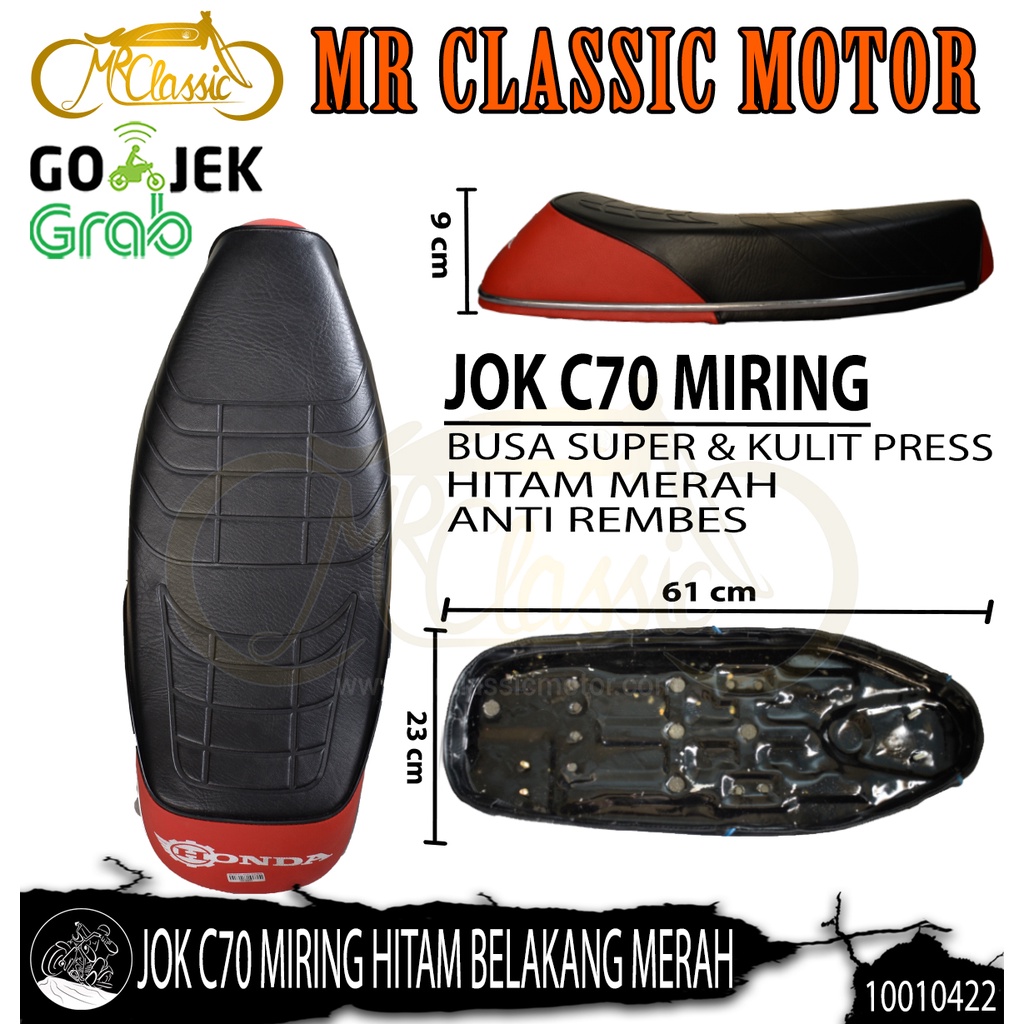 Jok C70 Miring Hitam Belakang Merah
