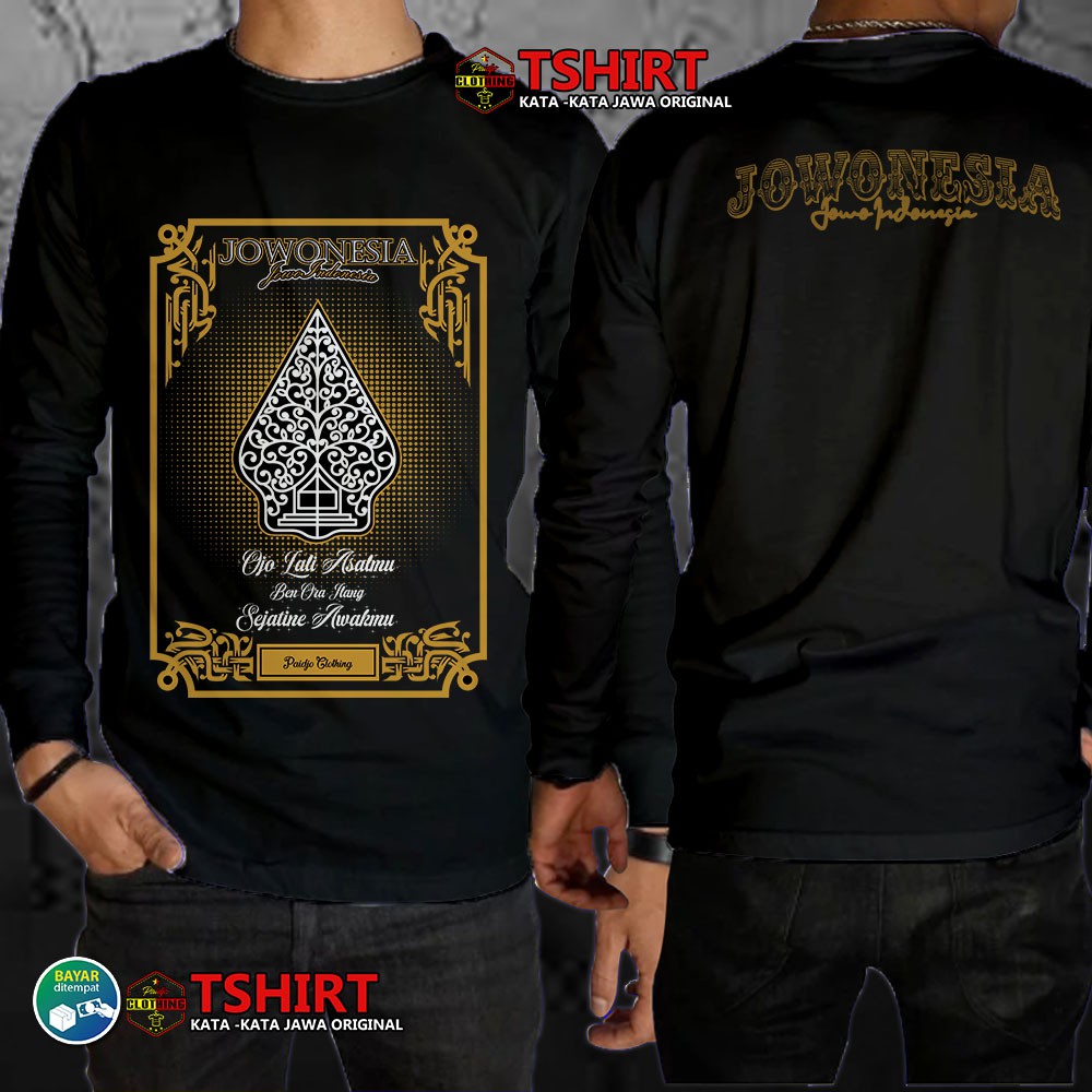 Kaos Bijak Jawa Ojo Lali Asalmu | Baju Kaos Pria BIJAK JAWA Kaos Wong Jawa Lengan Panjang
