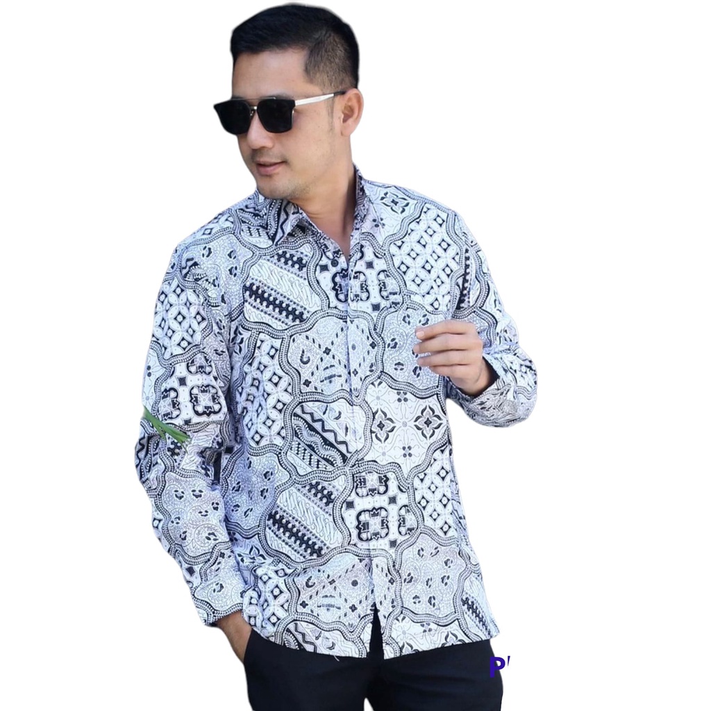 DEWA PUTIH Kemeja Batik Pria Premum Full Furing Bahan Katun Halus Primisima Asli Batik solo