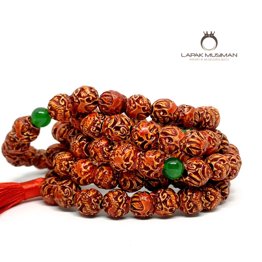 [Bayar di Tempat] Tasbih Buddha Buddhis Batu Tibet 108 Butir Red