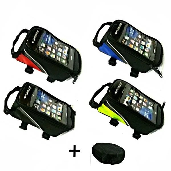 Tas Frame Kotak Sepeda + Rain Cover Bag for Smartphone 5,5 inc