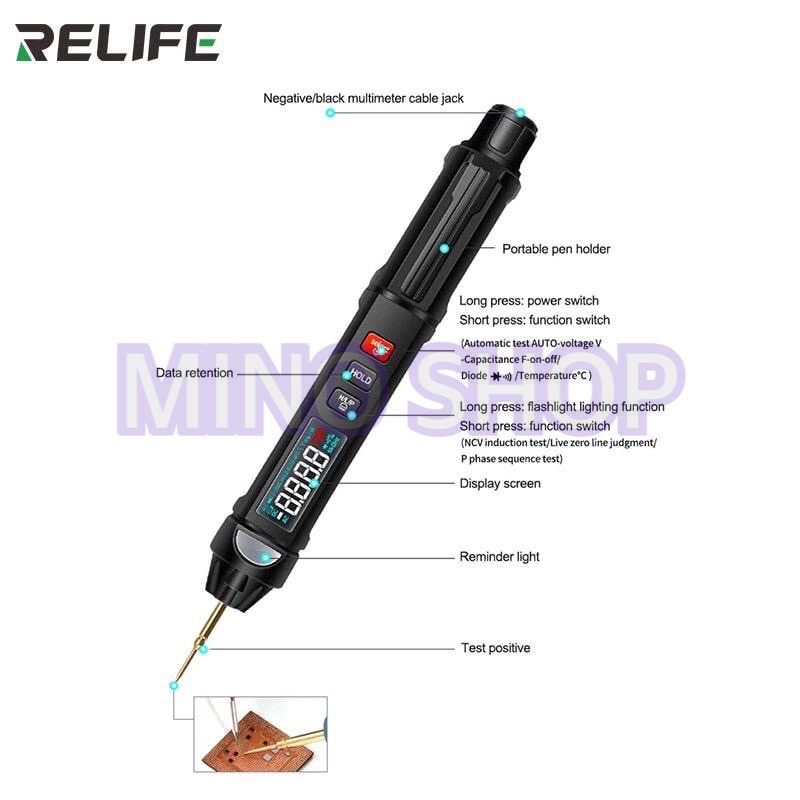 DIGITAL PEN MULTITESTER - MULTIMETER PEN DIGITAL RELIFE DT-01