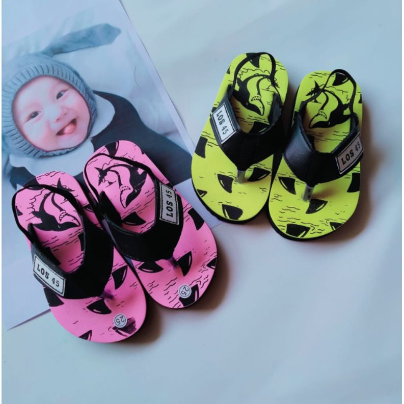 SANDAL JEPIT ANAK MODEL TERBARU BERGAMBAR LAUK / SANDAL ANAK BABY UNISEX TALI BELAKANG