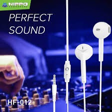HIPPO HEADSET HIPPO HF012 HIPPO HANDSFREE EARPHONES ORIGINAL SUPER BASS