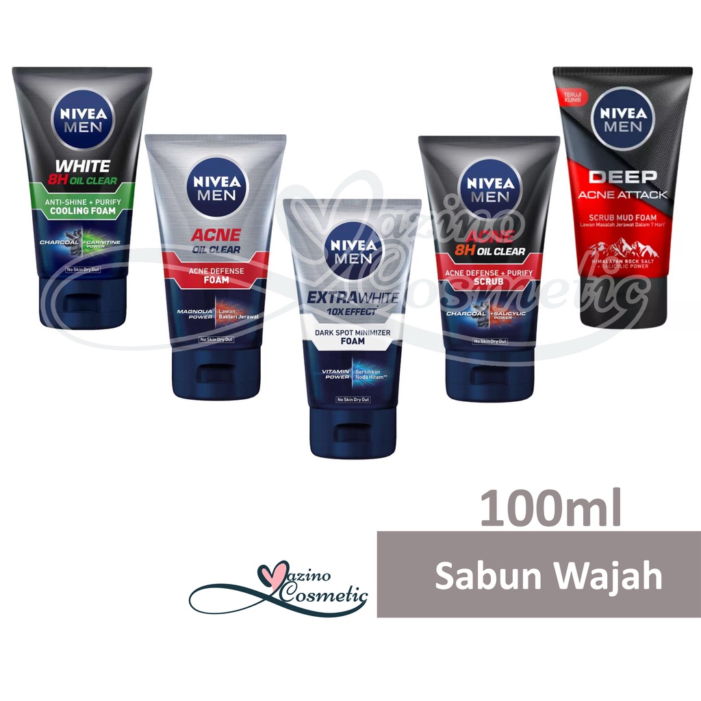 NIVEA MEN Acne Oil Clear Acne Defense | Acne 8H Oil Clear | Deep Acne Attack | Dark Spot | Anti-Shine | Purify Cooling | Facial Foam 100ml