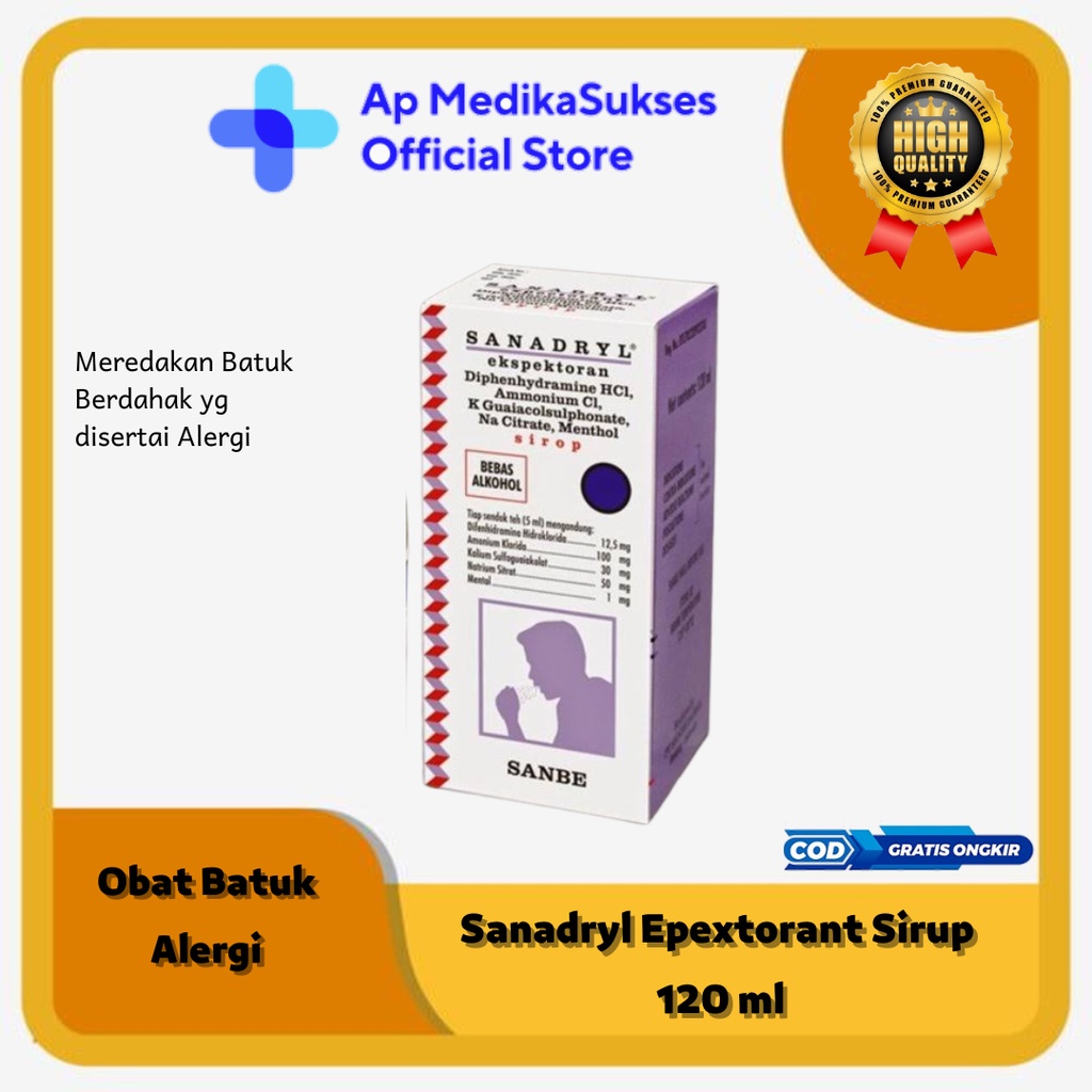 Sanadryl Expectoran Obat Batuk Berdahak 120ml