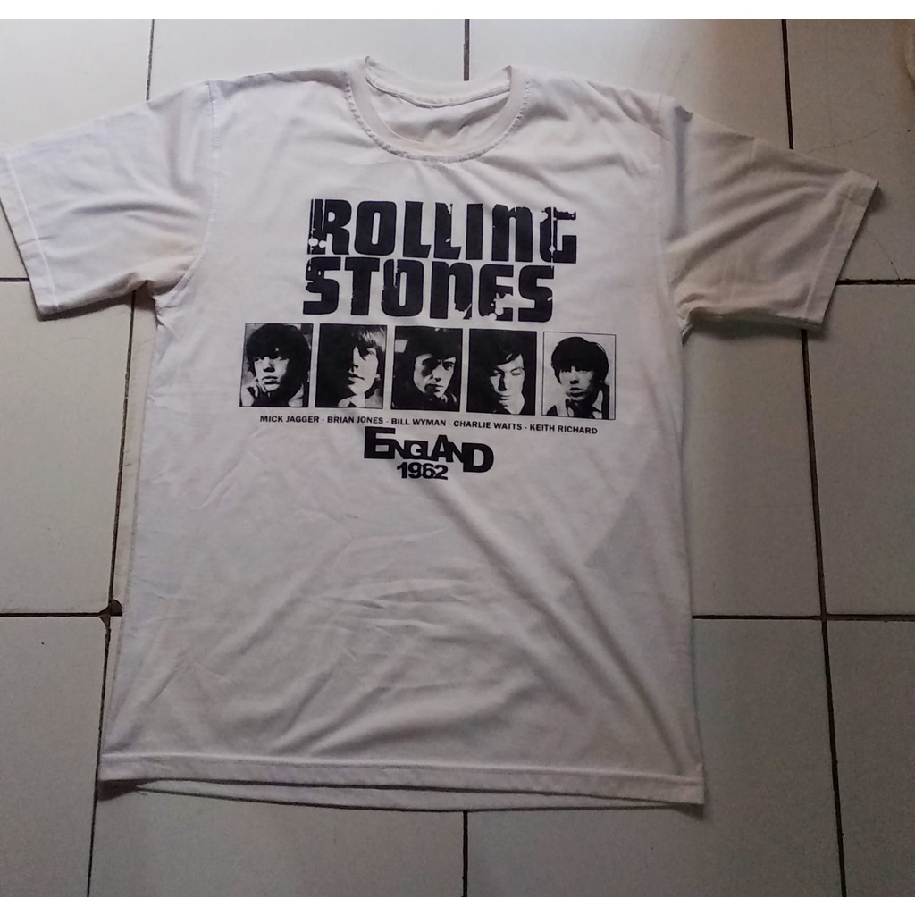 Kaos Rolling Stones Putih Second Murah Berkualitas