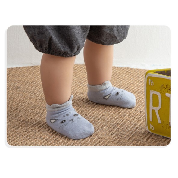 Kaos Kaki Bayi Pendek Karakter Hewan / Kaos Kaki Anti Slip Anak Lucu