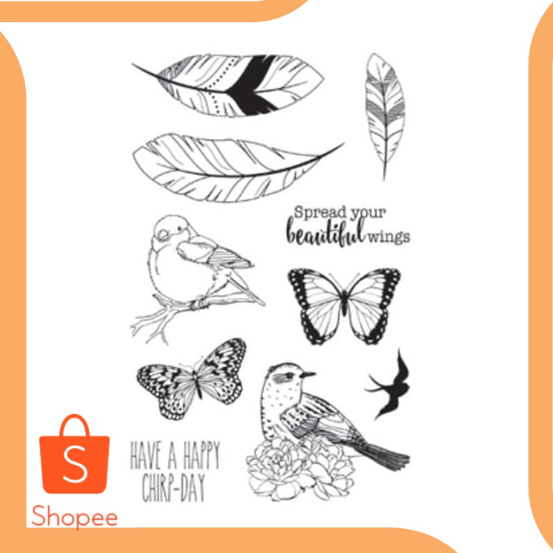 

Dijual sparepart Rosie's Studio Clear Stamp - Birds and Feathers 19DEZ Limited