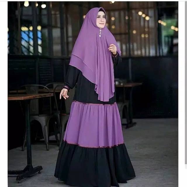 Nania syari pakaian wanita fashion muslim dress baju gamis