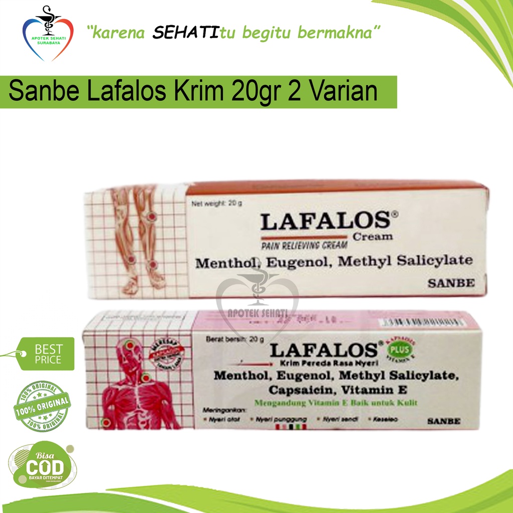 Lafalos PLUS Krim Sanbe Lafalos Cream 20gr Pereda Nyeri Keseleo