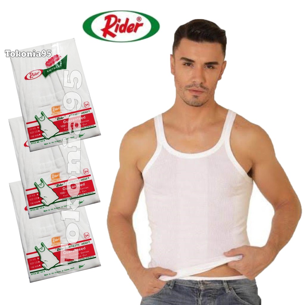 Singlet Pria Rider Original - Salur R123B - Pakaian Dalam Pria Kutung - Kaos Dalam Pria