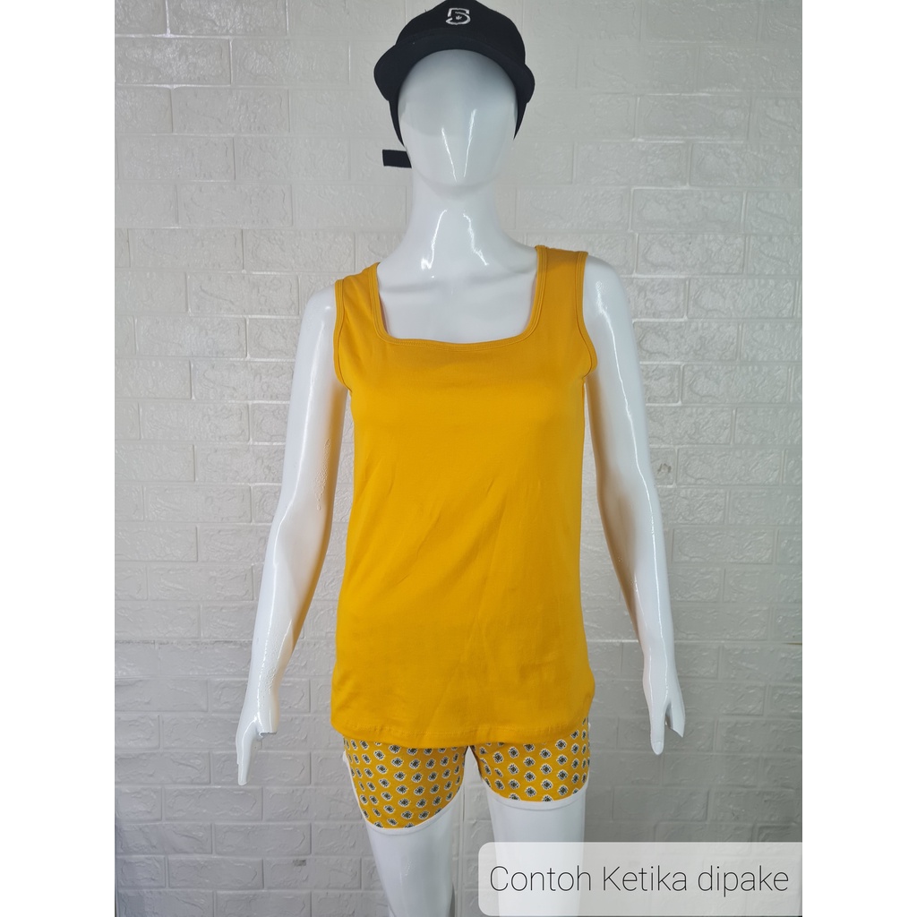 Singlet - Tank Top Wanita Casual Kuning Tua