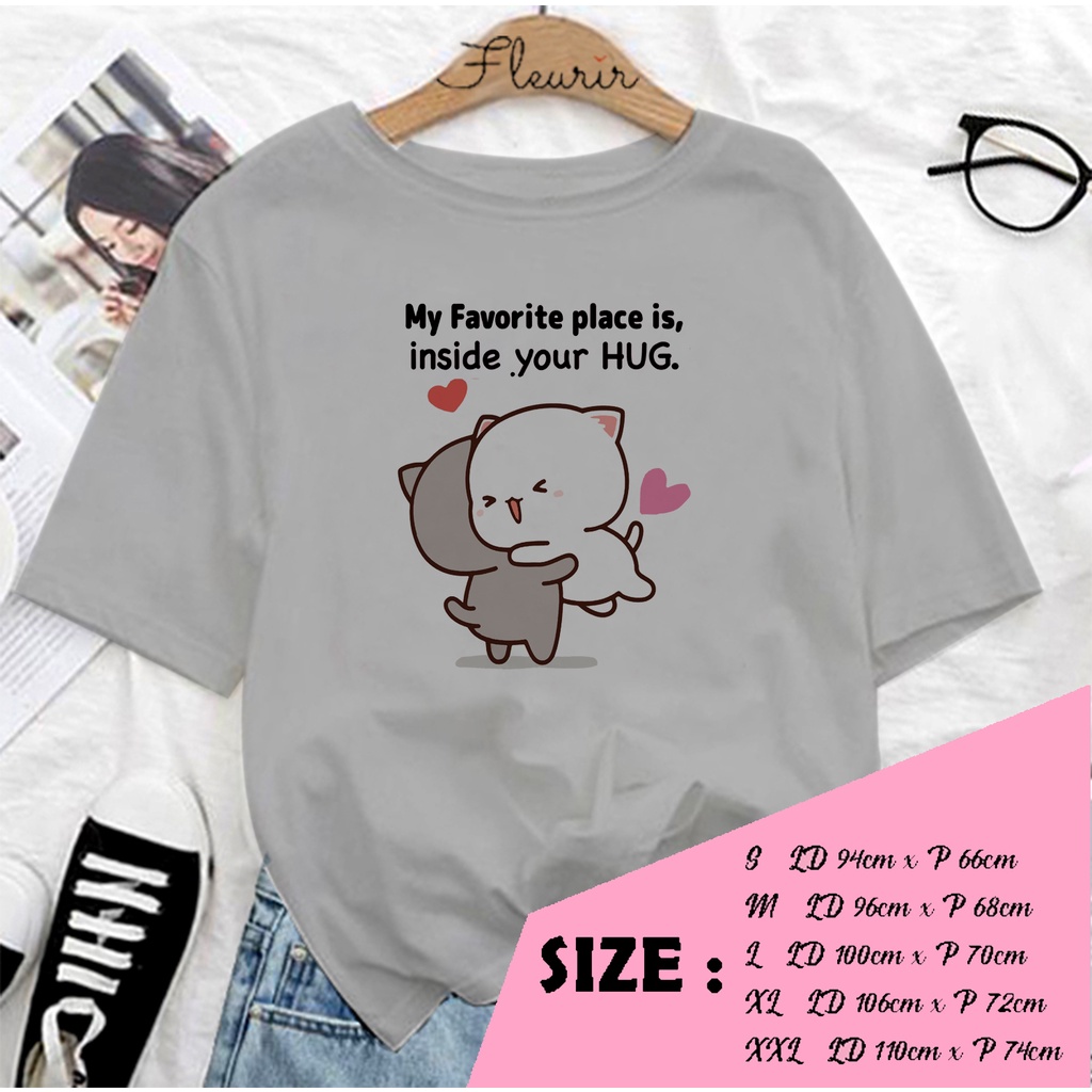 FLEURIR - COD KAOS PEACH FAV WANITA PRIA REMAJA DEWASA UNISEX TSHIRT JUMBO