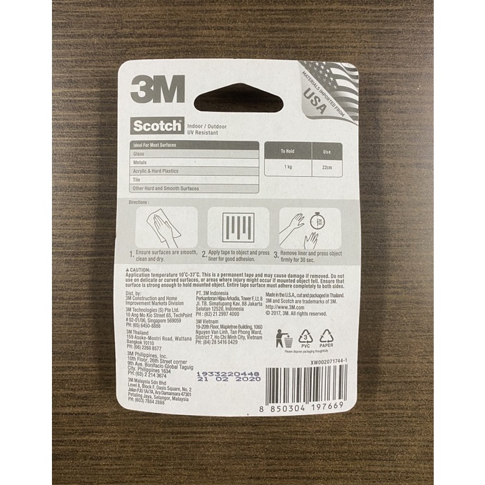 

Terbatas Scotch 3M Clear Permanent Mounting Tape Limited