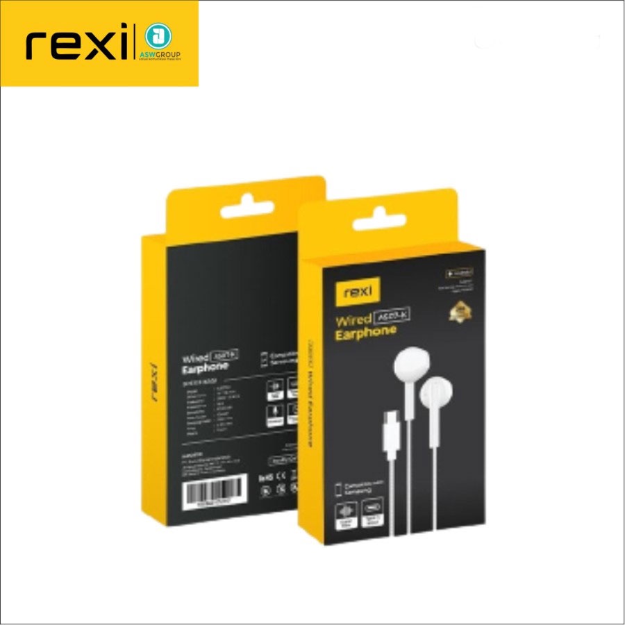 HEADSET REXI TYPE C WIRED AS07-K SUPER BASS MICROPHONE