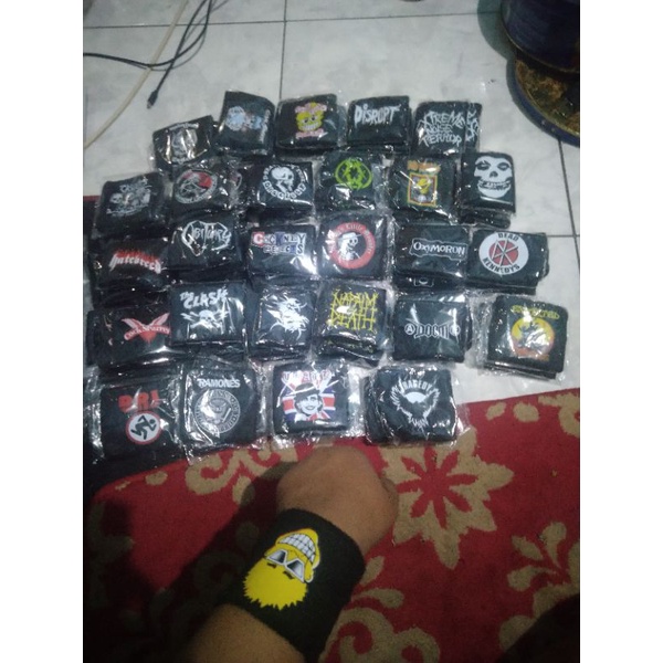 Handband Metal / Punk / Sablon DTF / Wristband