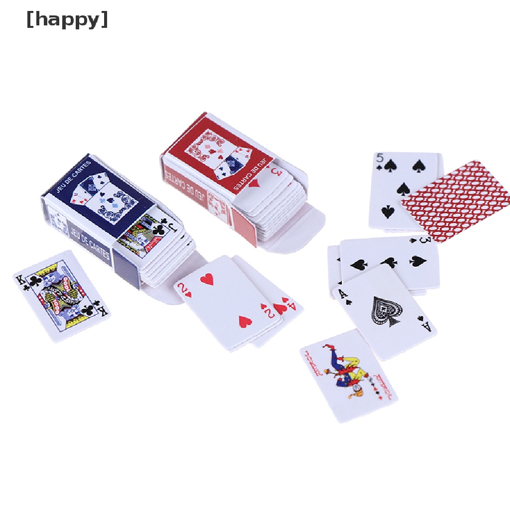 Ha Mainan Miniatur Kartu Poker Skala 1: 12 Untuk Aksesoris Rumah Boneka