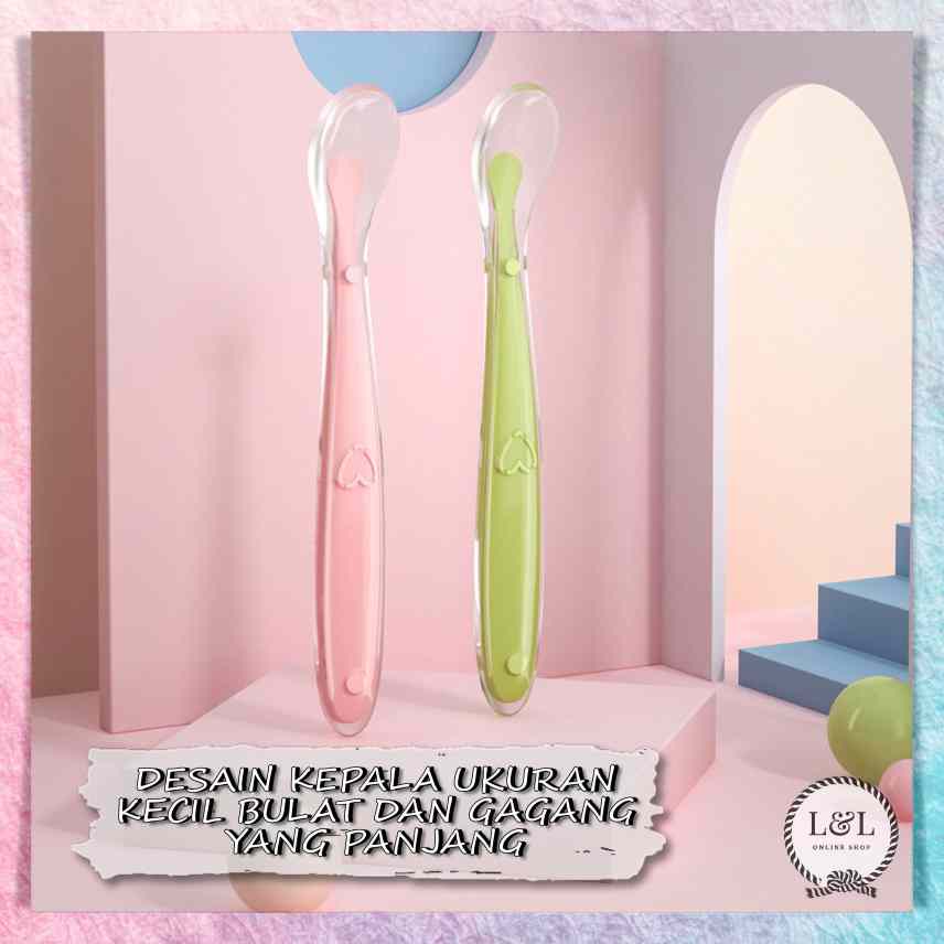 Sendok Makan Bayi Silicone Sendok Silikon Bayi Sendok Silicon Bayi Peralatan Makan Bayi Perlengkapan Mpasi Bayi Baby Silicone Spoon Food Grade BPA Free