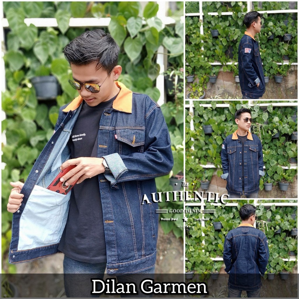 jaket jeans denim pria original cloting life steal dilan