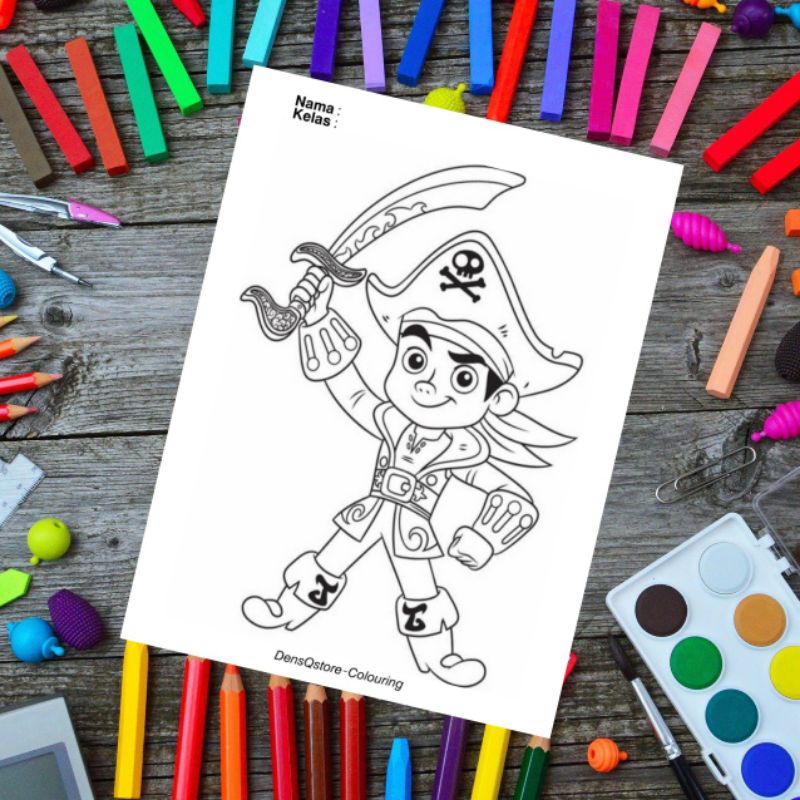 

Kertas Mewarnai Anak Tema Jake and the Neverland Pirates / Kertas Gambar (10 Lembar Gambar)