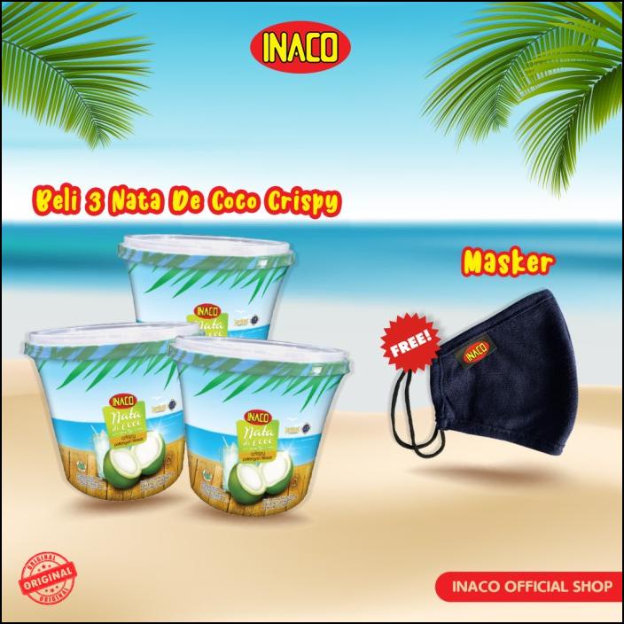 

Inaco Nata De Coco Crispy 1kg / 15 MM Besar-3pcs Free Masker