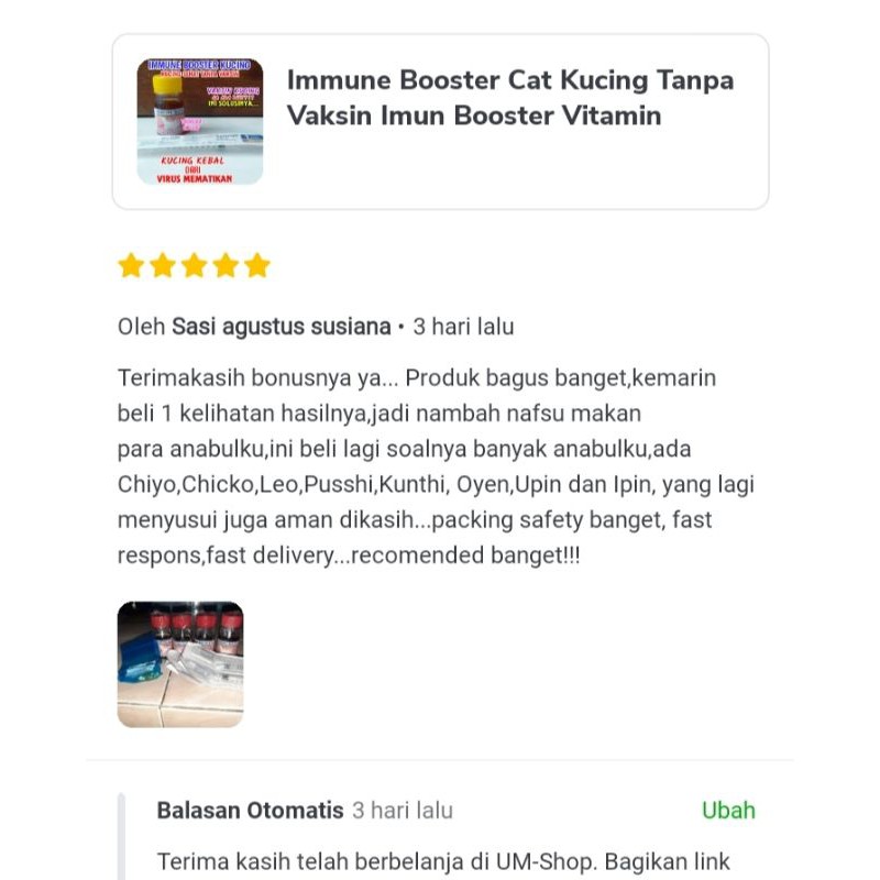 Immune Booster Cat Vitamin Kucing Tanpa Vaksin Imun Booster Daya Tahan Tubuh Kucing Kebal Virus