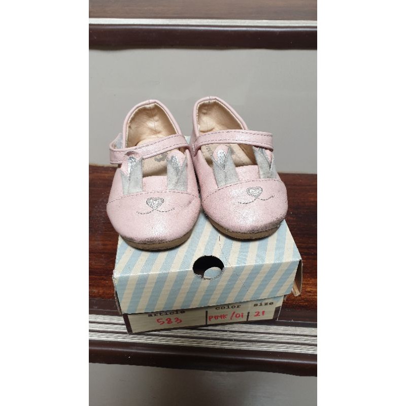 SEPATU FLAT ANAK MERK TREEHOUSE RABBIT PINK SIZE 21