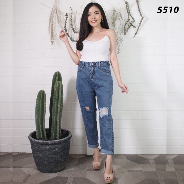 VIERLIN - Jeans 5510 - HIGHWAIST RIPPED WANITA