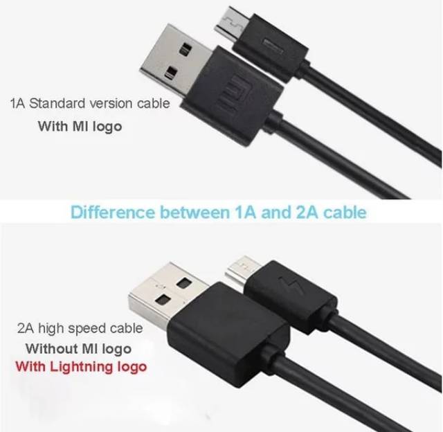 Asli Kabel Data Cable Xiaomi Original 100 Persen 2A Micro USB Fast Charging Logo Petir  HITAM DAN PUTIH