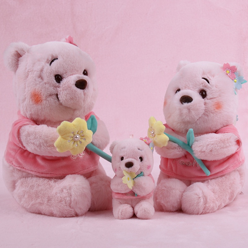 Disney Genuine Cartoon Cherry Blossom Winnie The Pooh Doll Pink Pooh Bear Plush Toy Winnie The Pooh Gift Kawaii Stuffed GK Toys