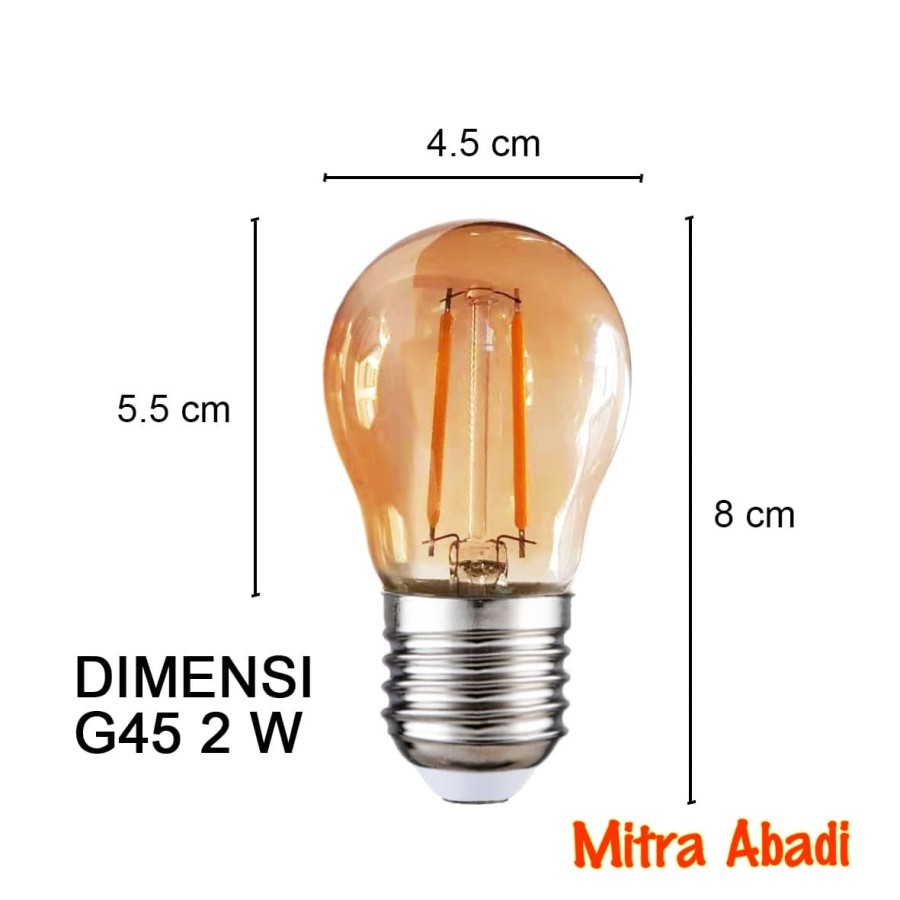 Lampu Bulb LED Filamen Edison Vintage G45 2 Watt/2W Fitting E27