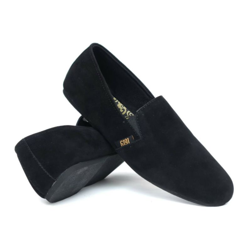 CHORD BLACK Sepatu Pria Casual Slip On Kulit Suede Selop Santai Slop Main Pesta Kondangan Trendy Keren Murah