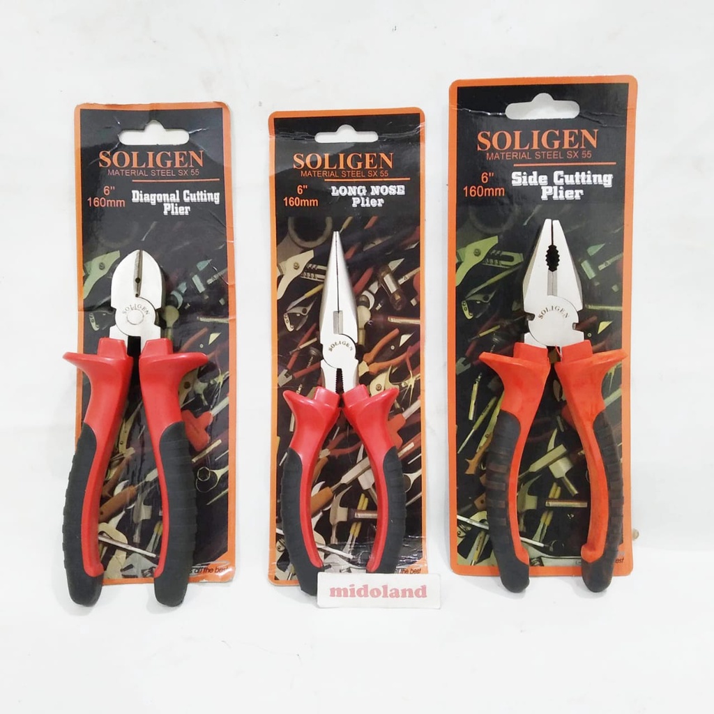 Tang Potong Lancip Kombinasi Soligen 6" 6 inch MIDOLAND