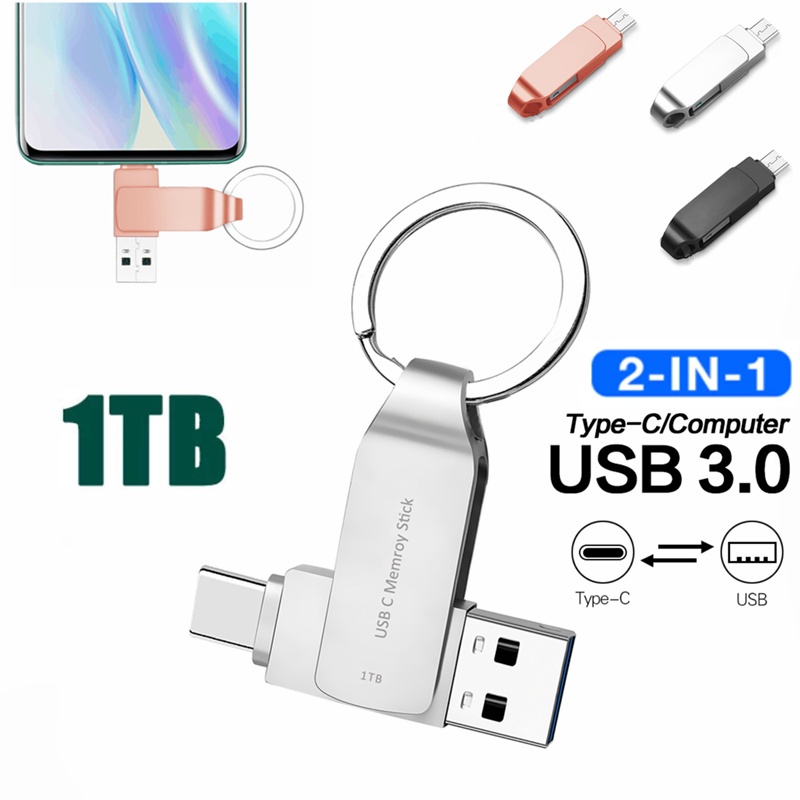 2 IN 1 Flash Drive USB 3.0 Tipe C 1TB Kecepatan Tinggi