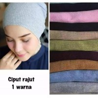 10 pcs bandana ciput rajut 1 warna termurah inner muslimah (ciput shilvi)