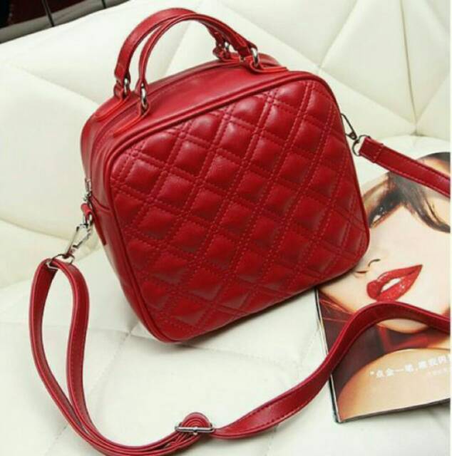 SLING BAG  Gratis Pom Pom Slinga Bag SQUARE TAS selempang