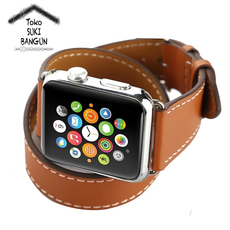 Strap iWatch Series Ultra 8 7 6 5 4 3 2 1 49mm 45mm 44mm 42mm TALI JAM DOUBLE TOUR Leather Strap Band