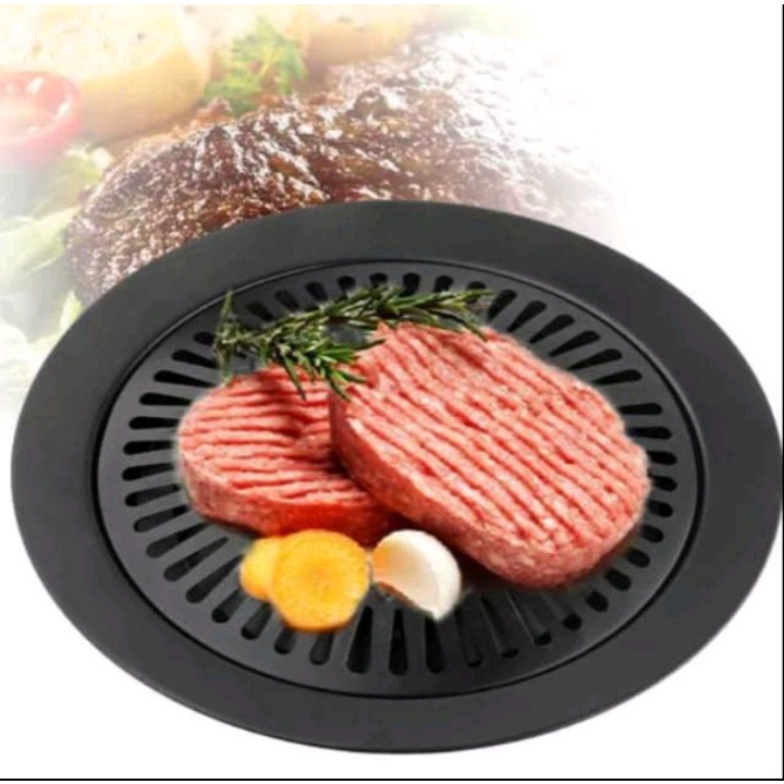 Smokeless BBQ Grill Pan Bulat High Quality /Alat Panggang Portable