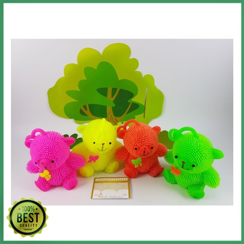 mainan bayi &amp; anak yoyo Ubur beruang lucu happy hati love teddy bear Lampu led Karet jelly mainan stress