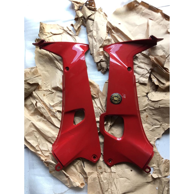 COVER SAYAP TEBENG DALAM SET KANAN KIRI HONDA SUPRA X OLD LAMA 100 MERAH SOLID ORIGINAL ORI ASLI AST
