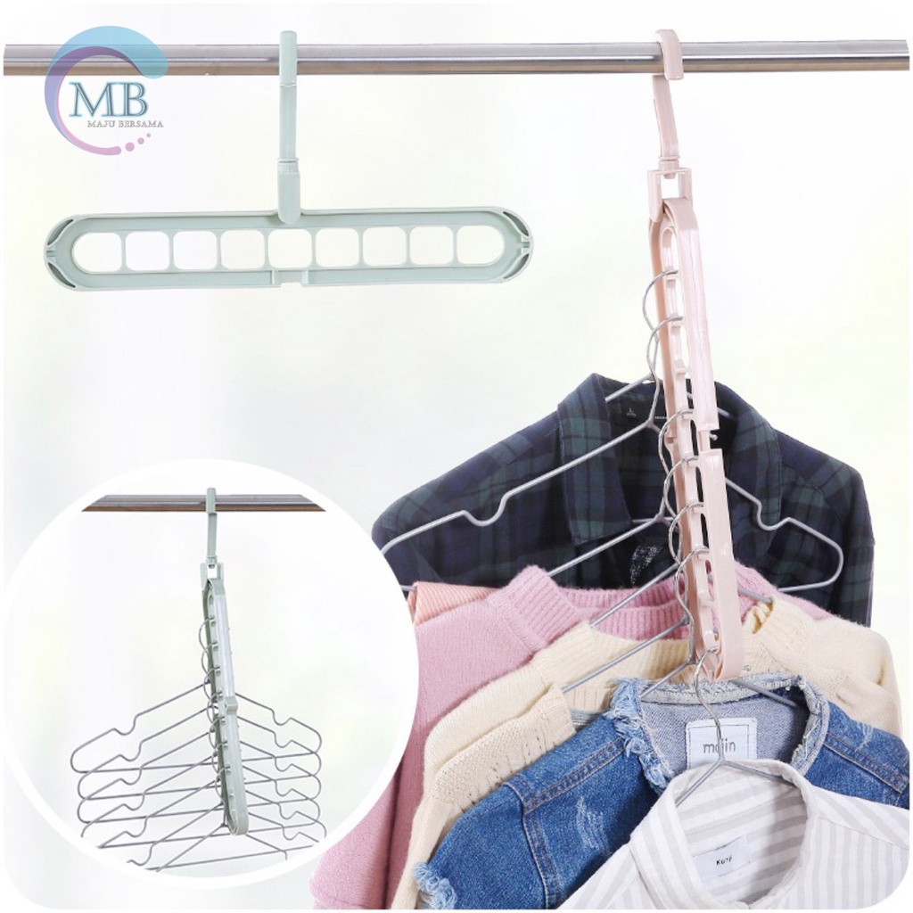 RT33 GANTUNGAN LEMARI BAJU PAKAIAN MAGIC HANGER INSTANT 9 IN 1 JEMURAN LAUNDRY ANTI KARAT MULTIFUNGSI SERBAGUNA MB2553